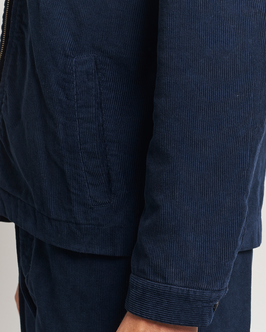 Heren | Jassen | Sunspel | Corduroy Harrington Jacket Navy