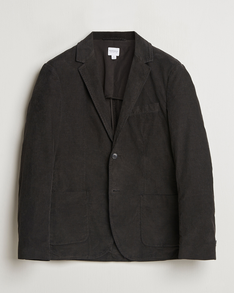 Heren | Blazers | Sunspel | Relaxed Corduroy Blazer Coffee