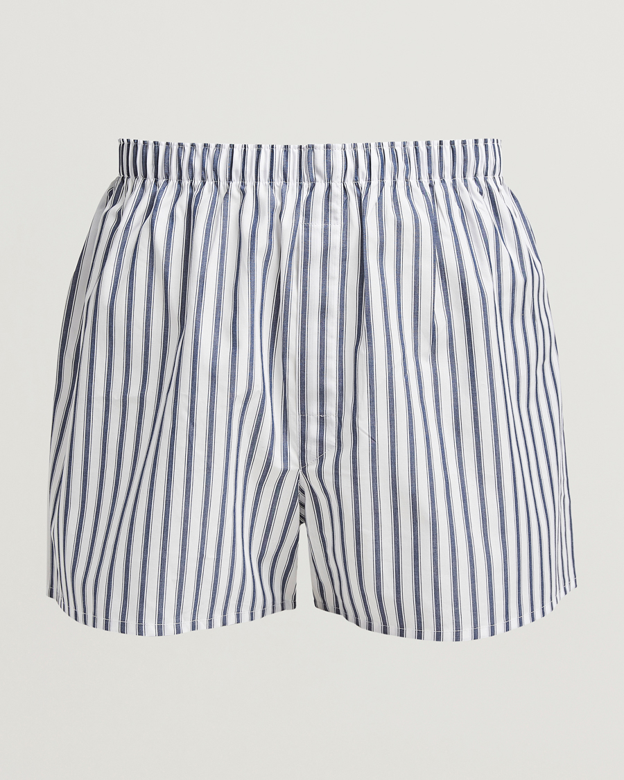 Heren | Ondergoed | Sunspel | Cotton Stripe Boxer Broken Bar Stripe