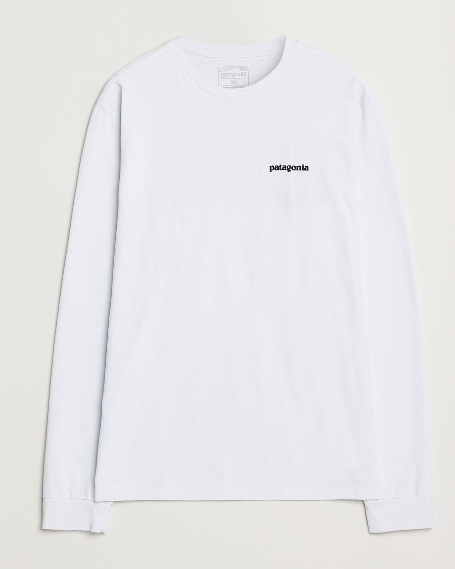 Heren | T-shirts | Patagonia | P-6 Logo Responsibili LS T-Shirt White