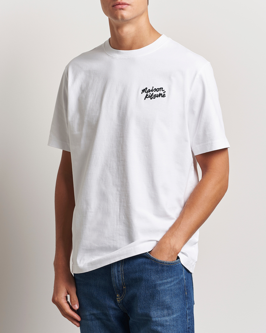 Heren | T-shirts | Maison Kitsuné | Mini Handwriting T-shirt White