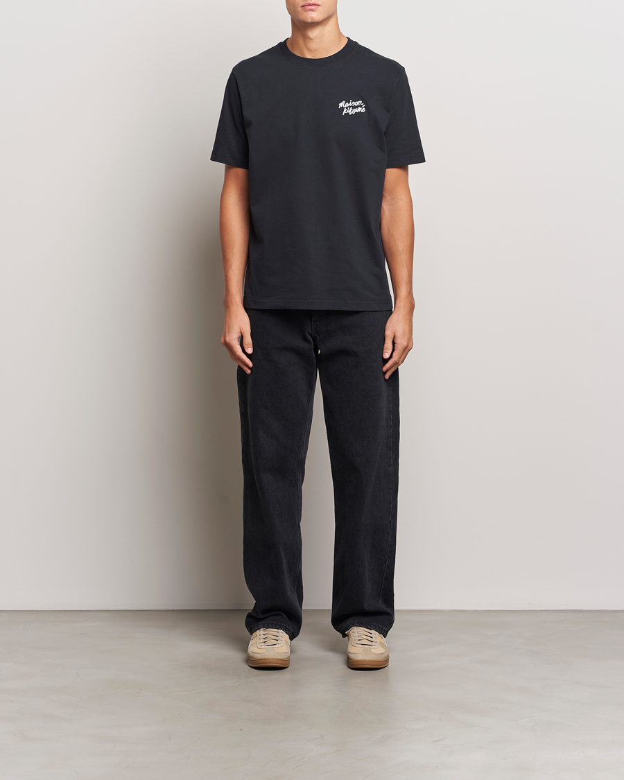 Heren | T-shirts | Maison Kitsuné | Mini Handwriting T-shirt Black