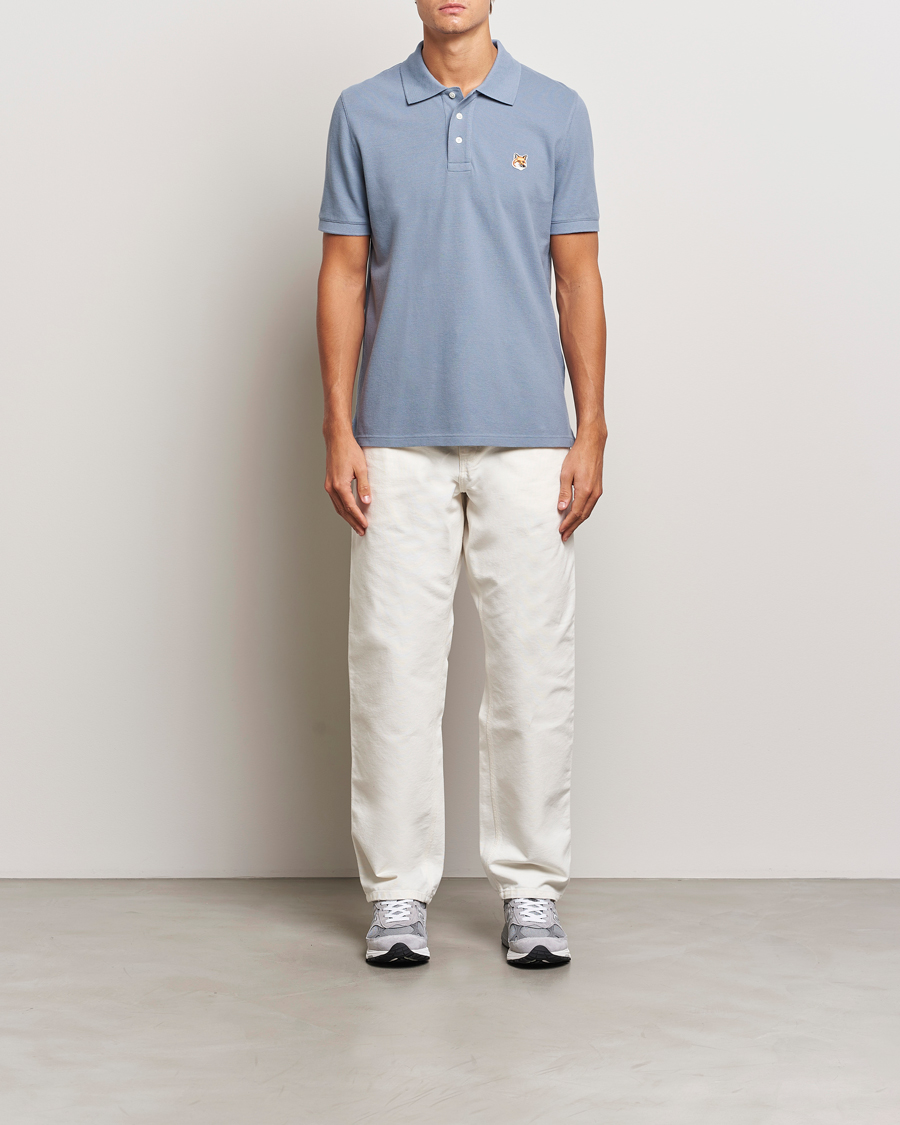 Heren | Polo's | Maison Kitsuné | Fox Head Polo Moonlight Blue
