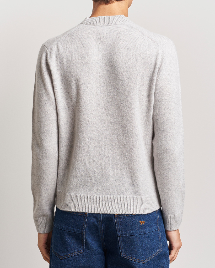 Heren | Truien | Maison Kitsuné | Bold Fox Lambswool Crew Neck Light Grey Melange