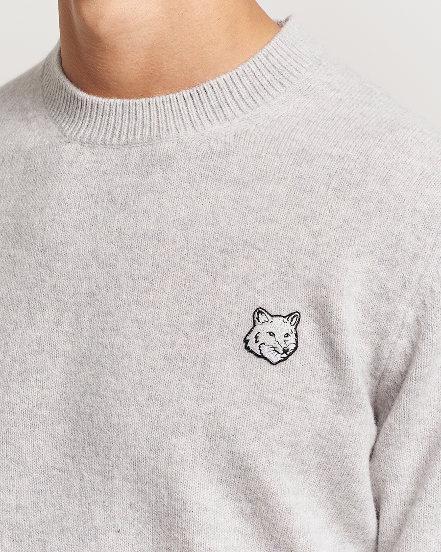 Heren | Truien | Maison Kitsuné | Bold Fox Lambswool Crew Neck Light Grey Melange
