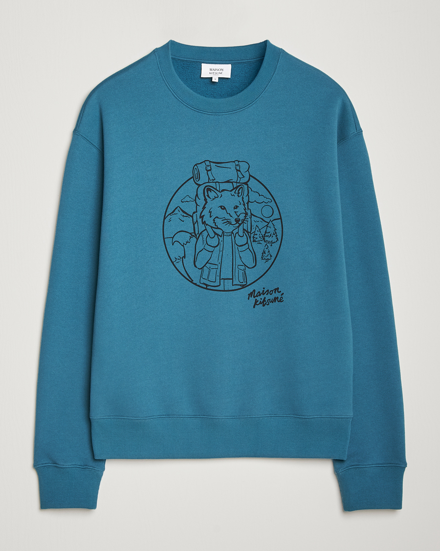 Heren | Truien | Maison Kitsuné | Ramblin Fox Sweatshirt Lake Blue