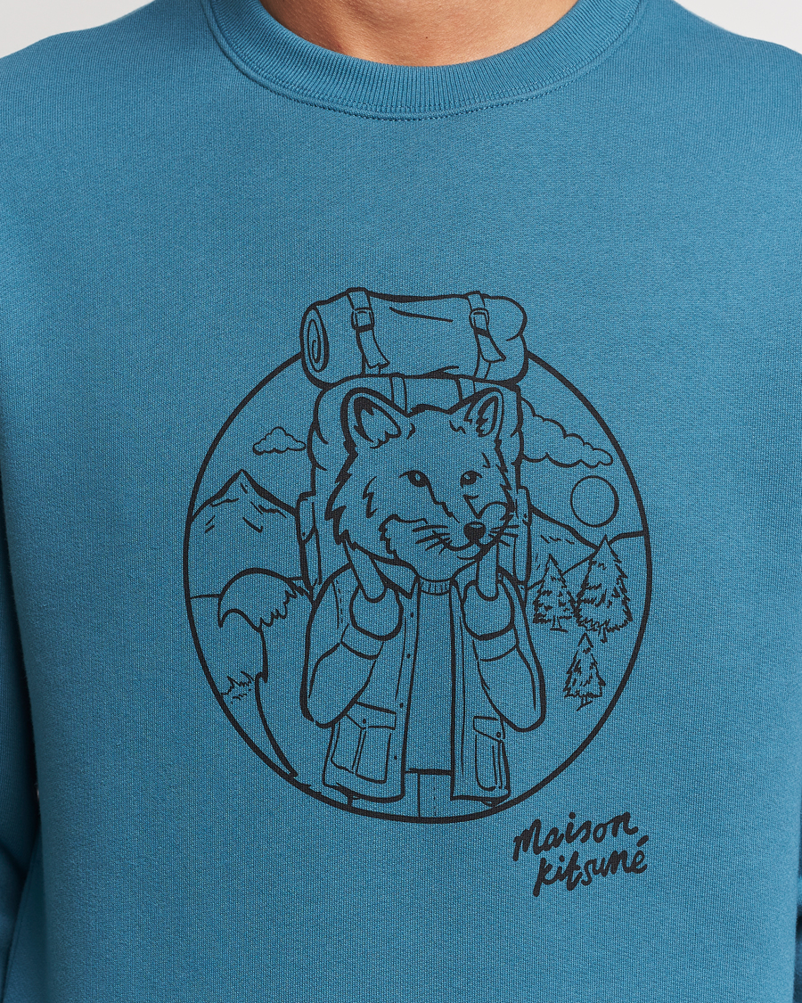 Heren | Truien | Maison Kitsuné | Ramblin Fox Sweatshirt Lake Blue