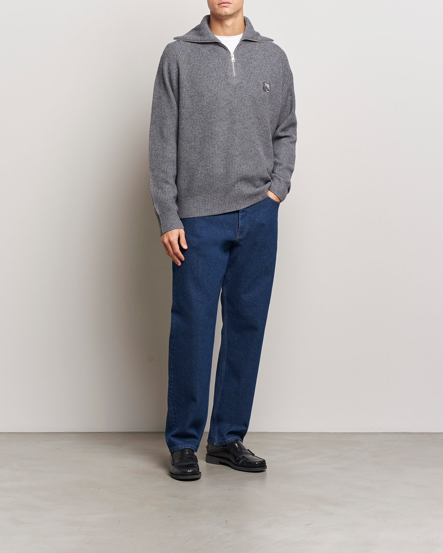 Heren | Jeans | Maison Kitsuné | Straight Fit Jeans Stone Washed Indigo