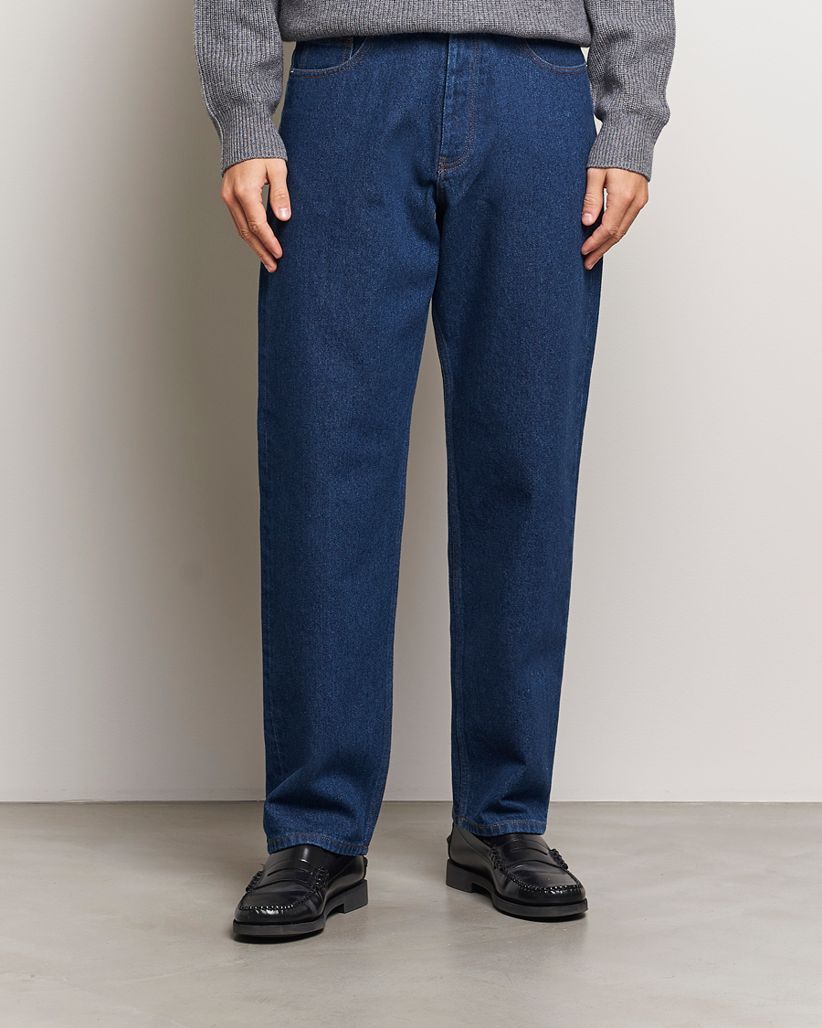 Heren | Jeans | Maison Kitsuné | Straight Fit Jeans Stone Washed Indigo