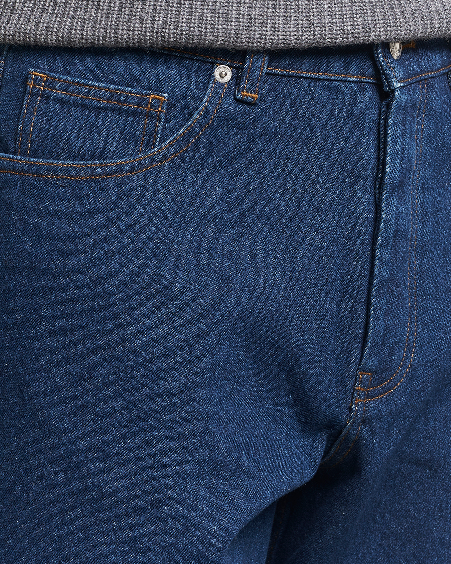 Heren | Jeans | Maison Kitsuné | Straight Fit Jeans Stone Washed Indigo