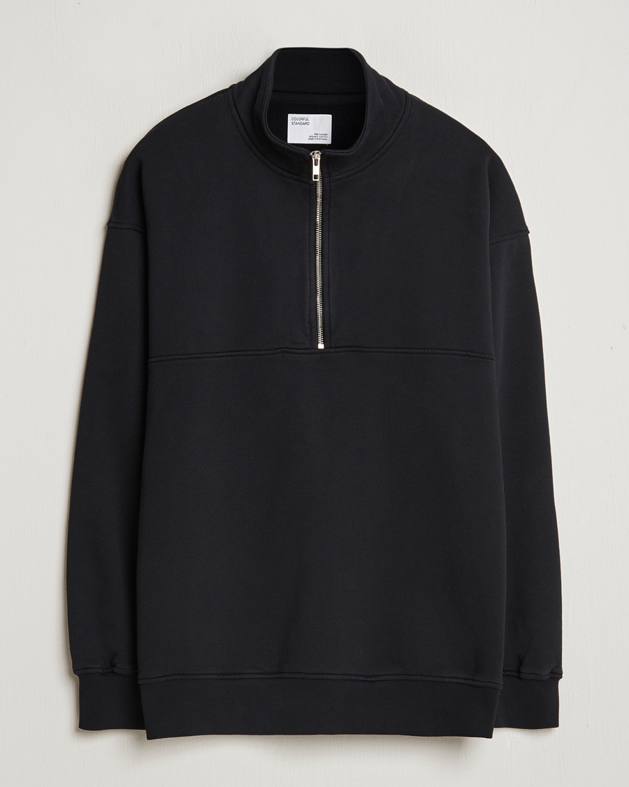 Heren | Truien | Colorful Standard | Classic Organic Half-Zip Deep Black