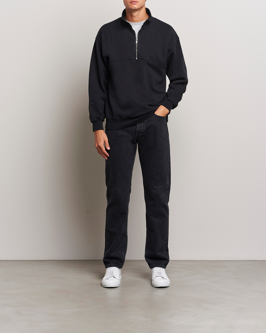 Heren | Truien | Colorful Standard | Classic Organic Half-Zip Deep Black