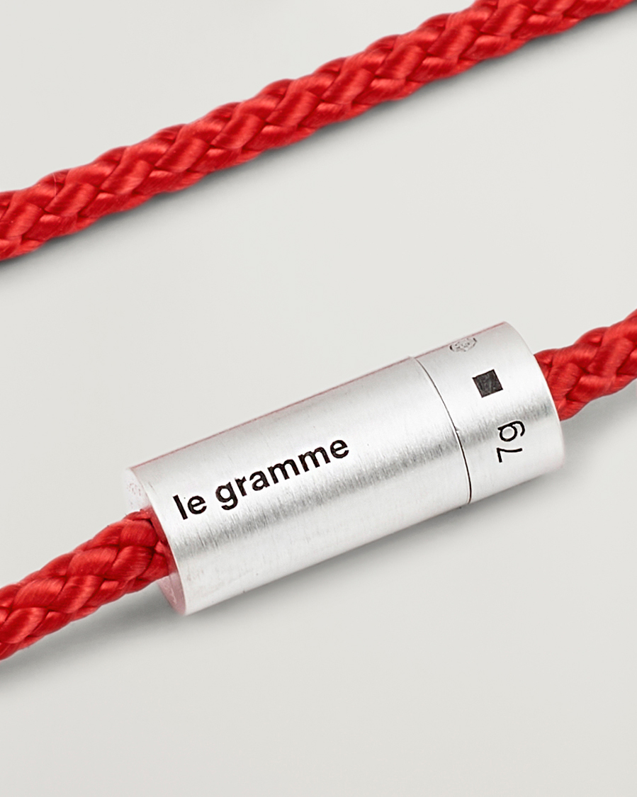 Heren | Sieraden | LE GRAMME | Nato Cable Brushed Bracelet Red/Sterling Silver 7g