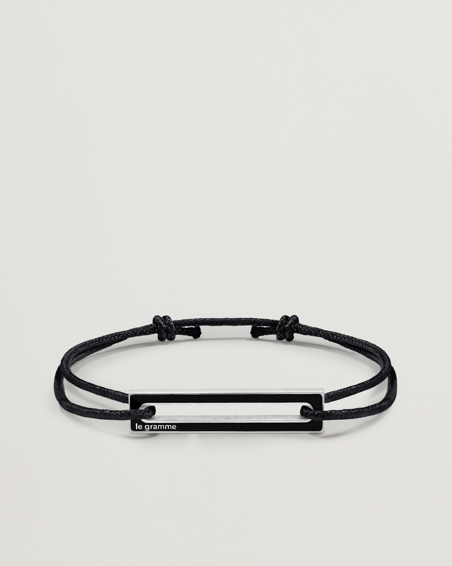 Heren | Sieraden | LE GRAMME | Lacquered Cord Bracelet Black