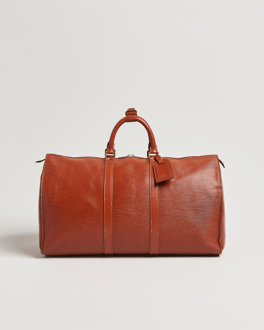 Heren | Louis Vuitton Pre-Owned Keepall 50 Epi Leather Travel Bag Brown | Louis Vuitton Pre-Owned | Keepall 50 Epi Leather Travel Bag Brown
