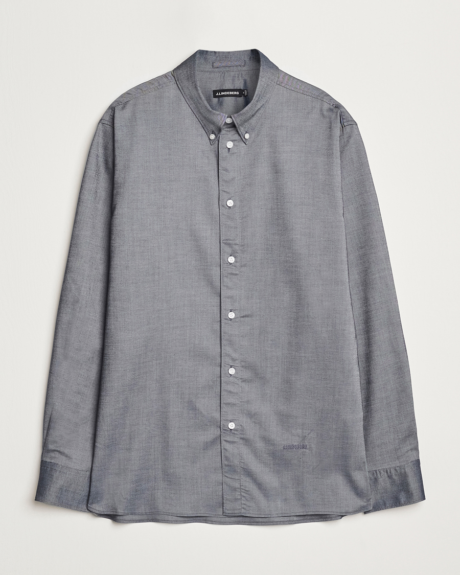 Heren | Overhemden | J.Lindeberg | Regular Stretch Oxford Shirt Navy