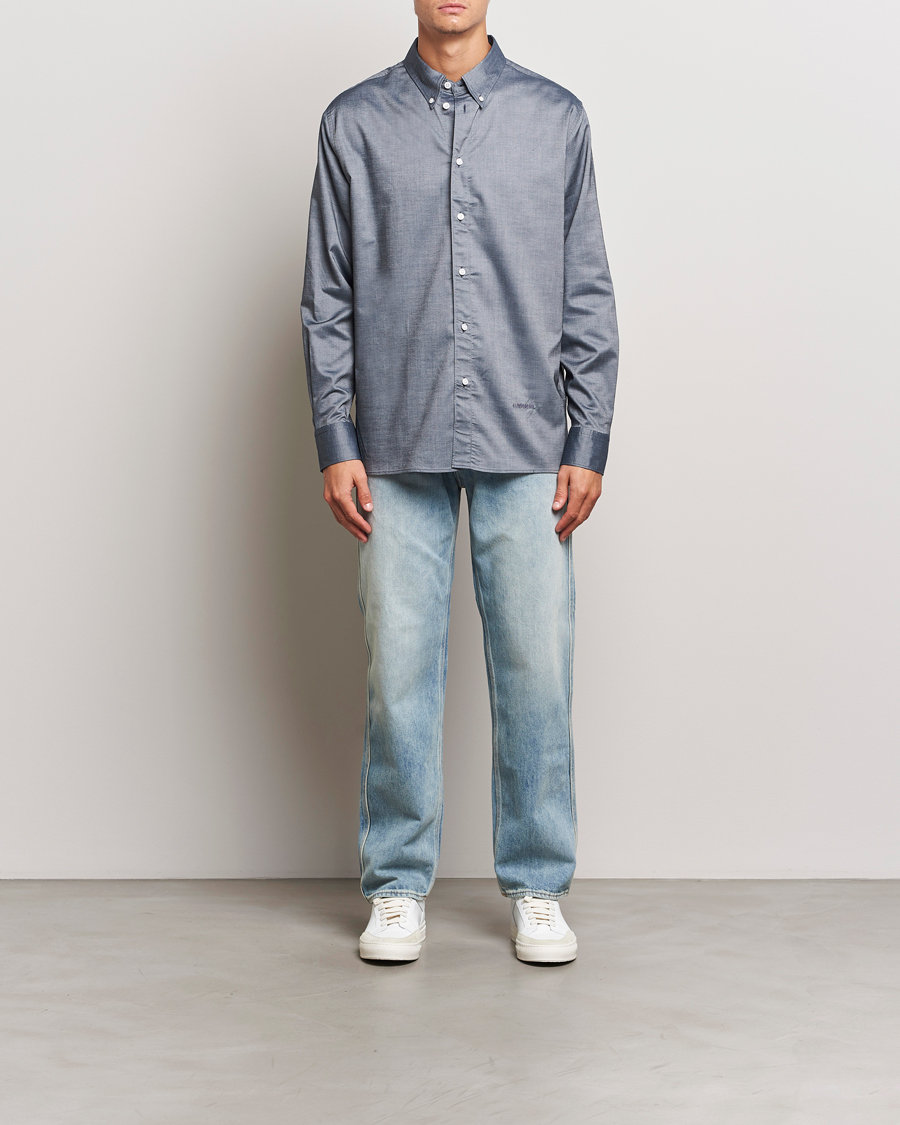 Heren | Overhemden | J.Lindeberg | Regular Stretch Oxford Shirt Navy