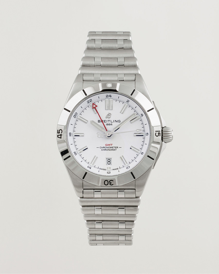 Heren | Breitling Pre-Owned Chronomat GMT A32398 Silver | Breitling Pre-Owned | Chronomat GMT A32398 Silver