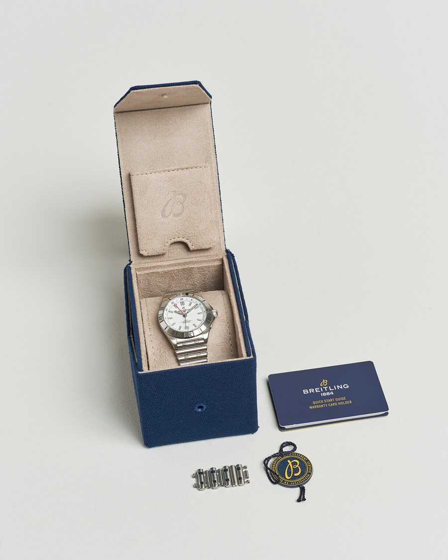 Heren | Breitling Pre-Owned Chronomat GMT A32398 Silver | Breitling Pre-Owned | Chronomat GMT A32398 Silver