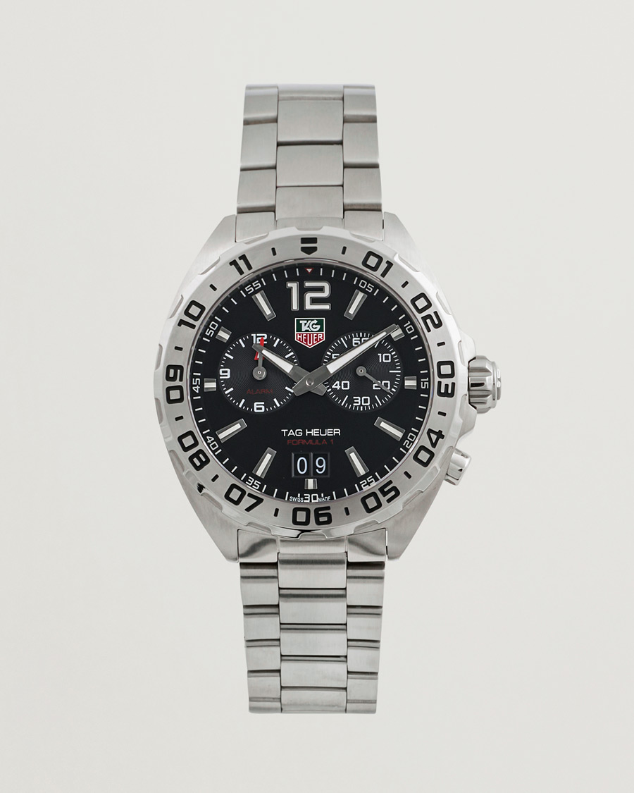Heren | Tag Heuer Pre-Owned Formula 1 Alarm WAZ111A Silver | Tag Heuer Pre-Owned | Formula 1 Alarm WAZ111A Silver