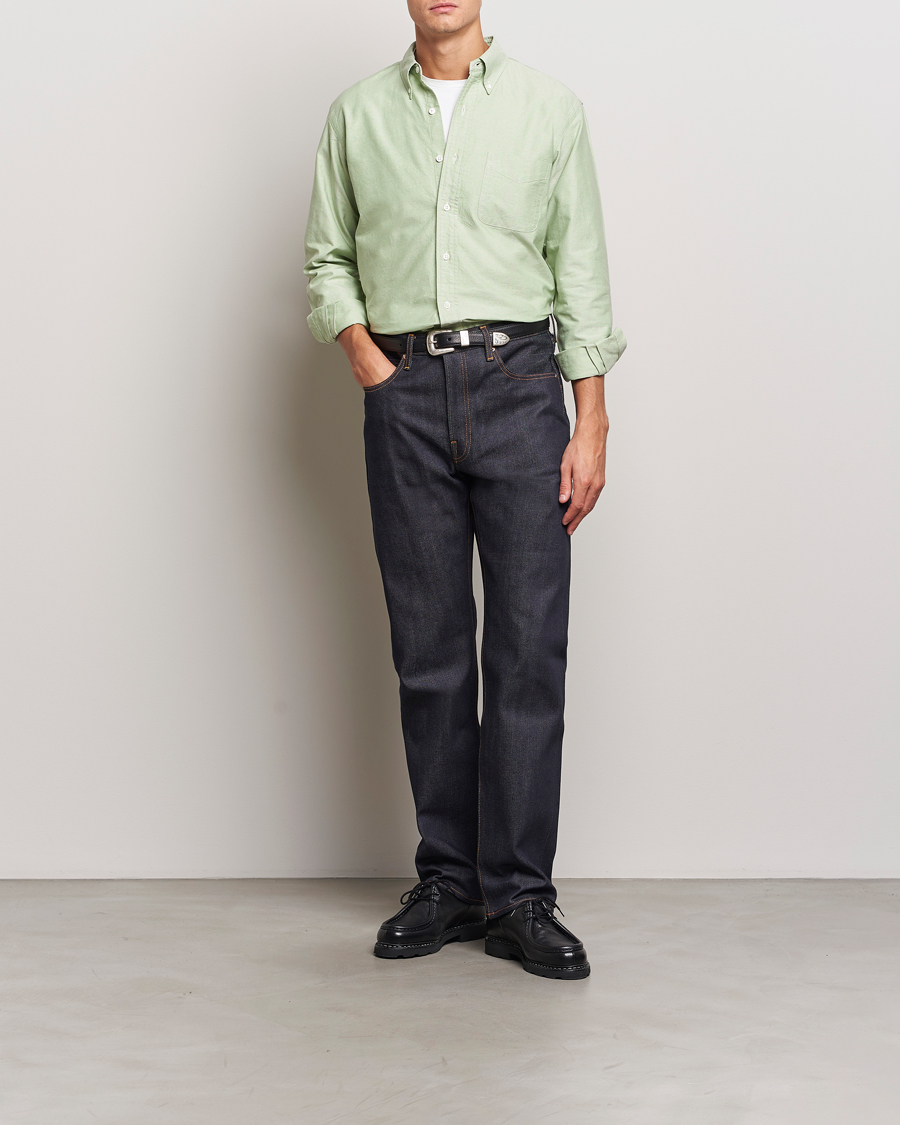 Heren | Overhemden | Kamakura Shirts | Vintage Ivy Oxford Button Down Shirt Green