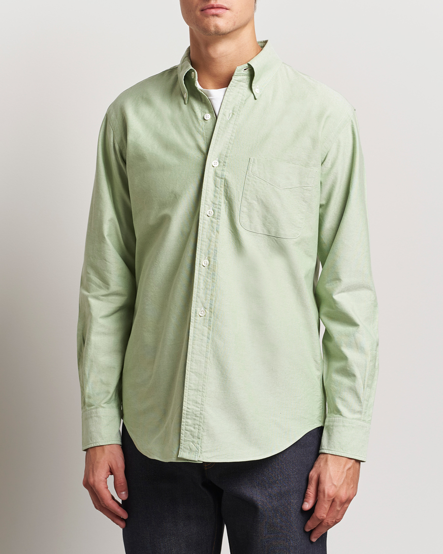 Heren | Overhemden | Kamakura Shirts | Vintage Ivy Oxford Button Down Shirt Green