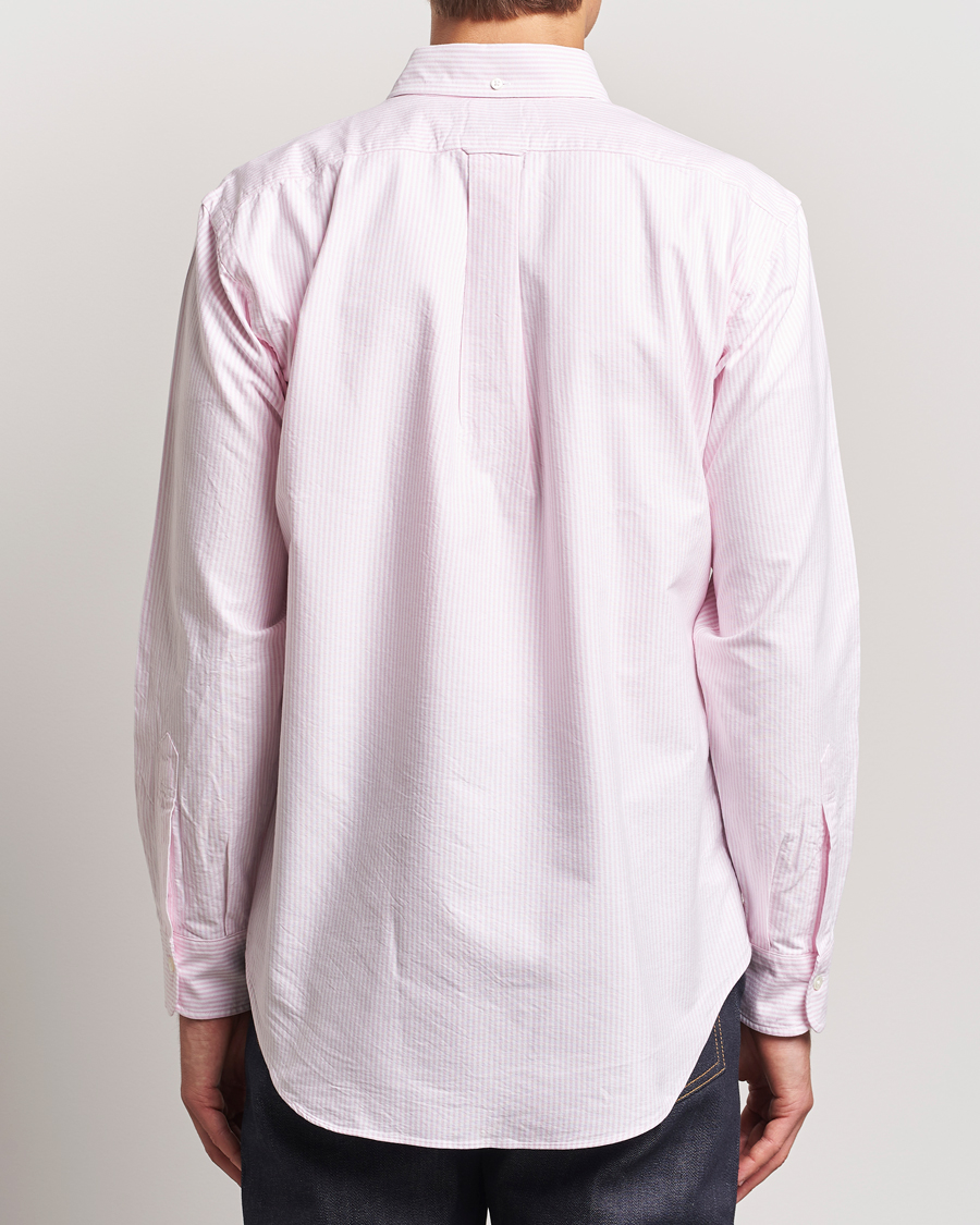 Heren | Overhemden | Kamakura Shirts | Vintage Ivy Oxford Button Down Shirt Pink Stripe