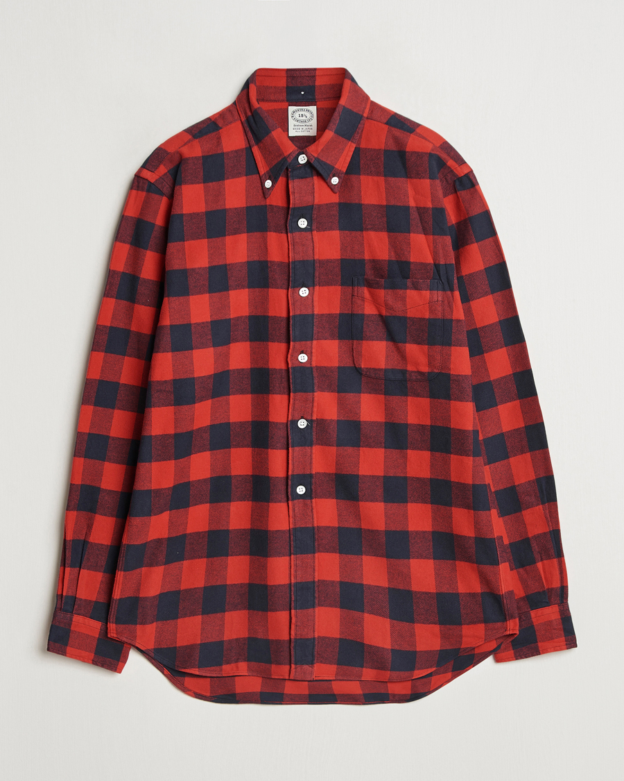 Heren | Overhemden | Kamakura Shirts | Vintage Ivy Buffalo Check Flannel Shirt Red