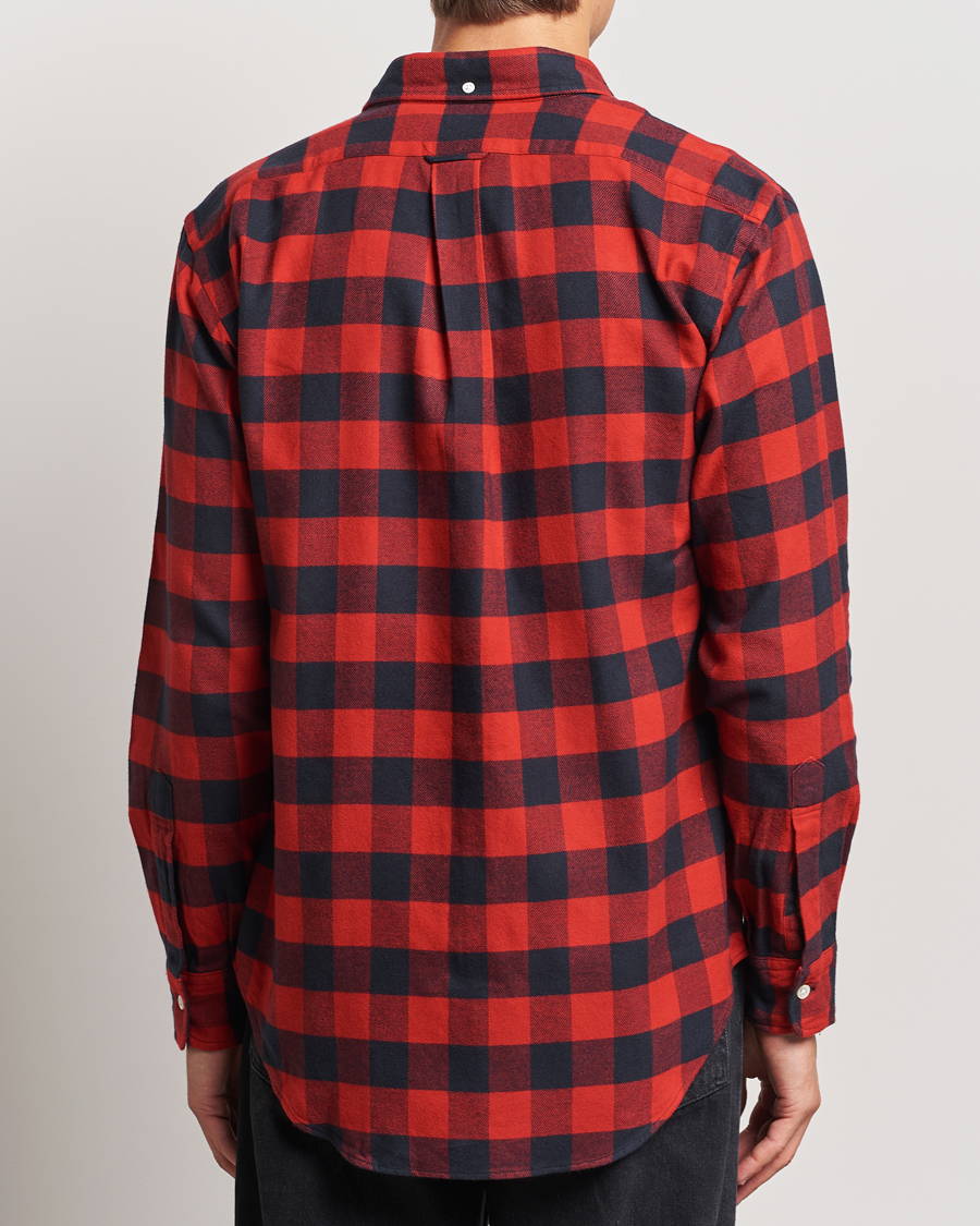 Heren | Overhemden | Kamakura Shirts | Vintage Ivy Buffalo Check Flannel Shirt Red