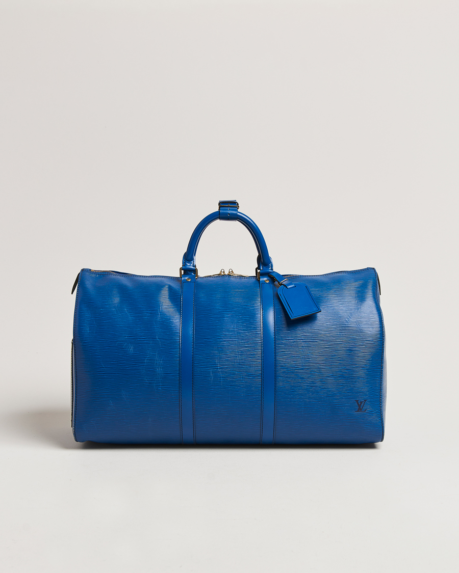 Heren | Louis Vuitton Pre-Owned Keepall 50 Epi Leather Travel Bag Blue | Louis Vuitton Pre-Owned | Keepall 50 Epi Leather Travel Bag Blue
