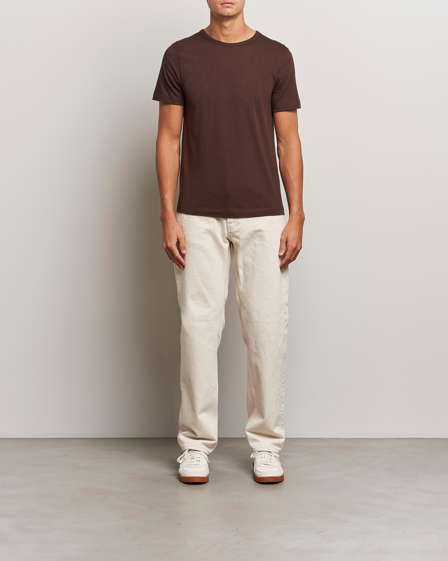 Heren | T-shirts | Merz b. Schwanen | 1950s Classic Loopwheeled T-Shirt Coffee