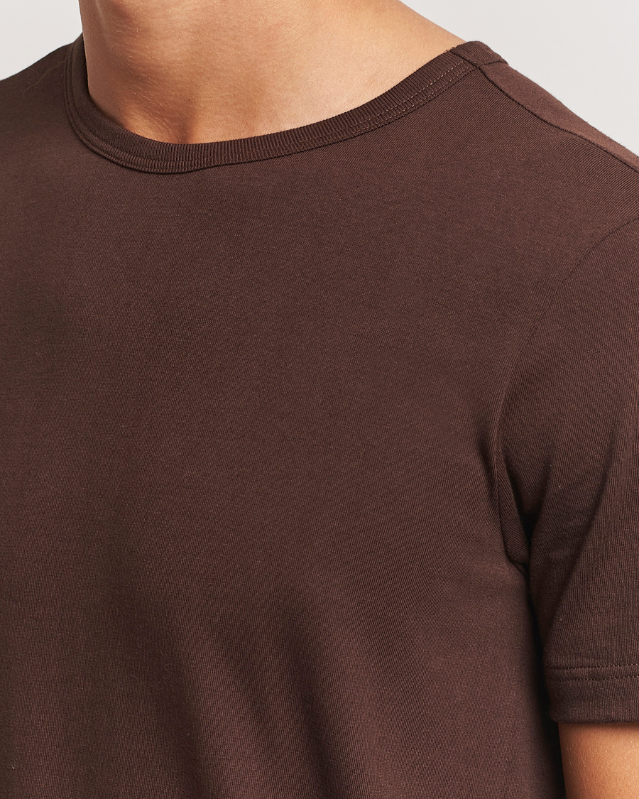 Heren | T-shirts | Merz b. Schwanen | 1950s Classic Loopwheeled T-Shirt Coffee