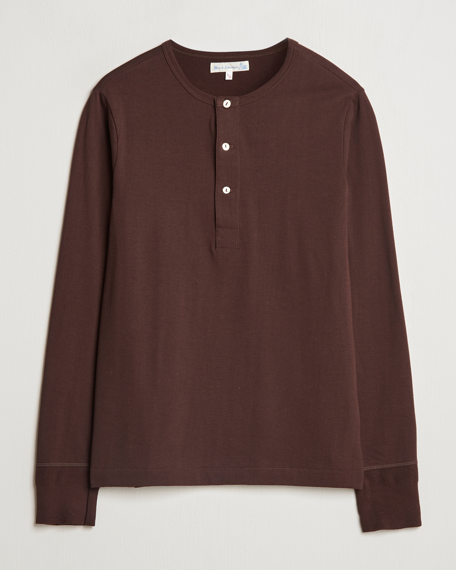 Heren | Truien | Merz b. Schwanen | Classic Organic Cotton Henley Coffee