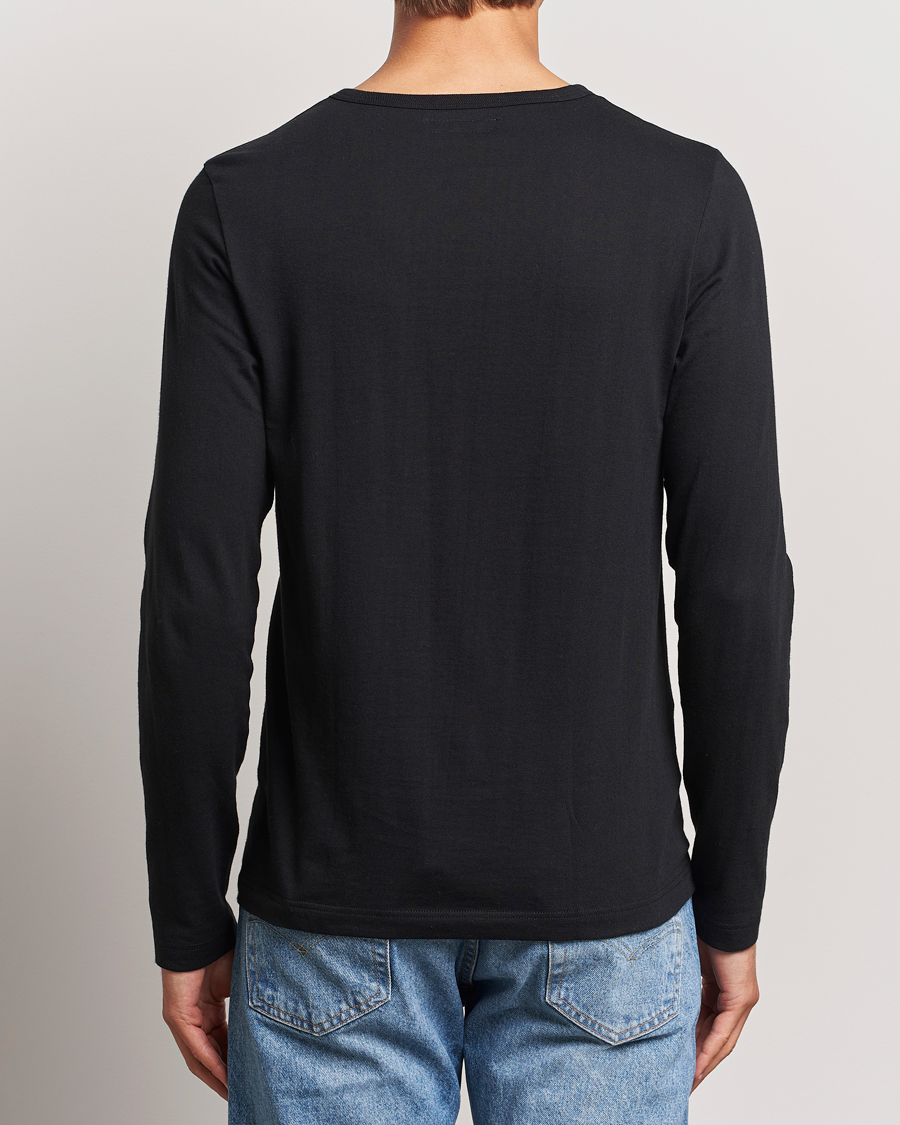 Heren | T-shirts | Merz b. Schwanen | 1950s Classic Loopwheeled Longsleeve T-Shirt Black