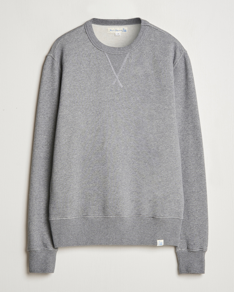 Heren | Truien | Merz b. Schwanen | Relaxed Fit Vintage Cotton Sweatshirt Grey Melange