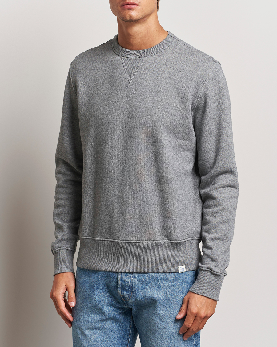 Heren | Truien | Merz b. Schwanen | Relaxed Fit Vintage Cotton Sweatshirt Grey Melange