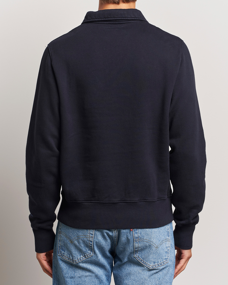 Heren | Truien | Merz b. Schwanen | Vintage Fleece Half Zip Sweatshirt Dark Navy