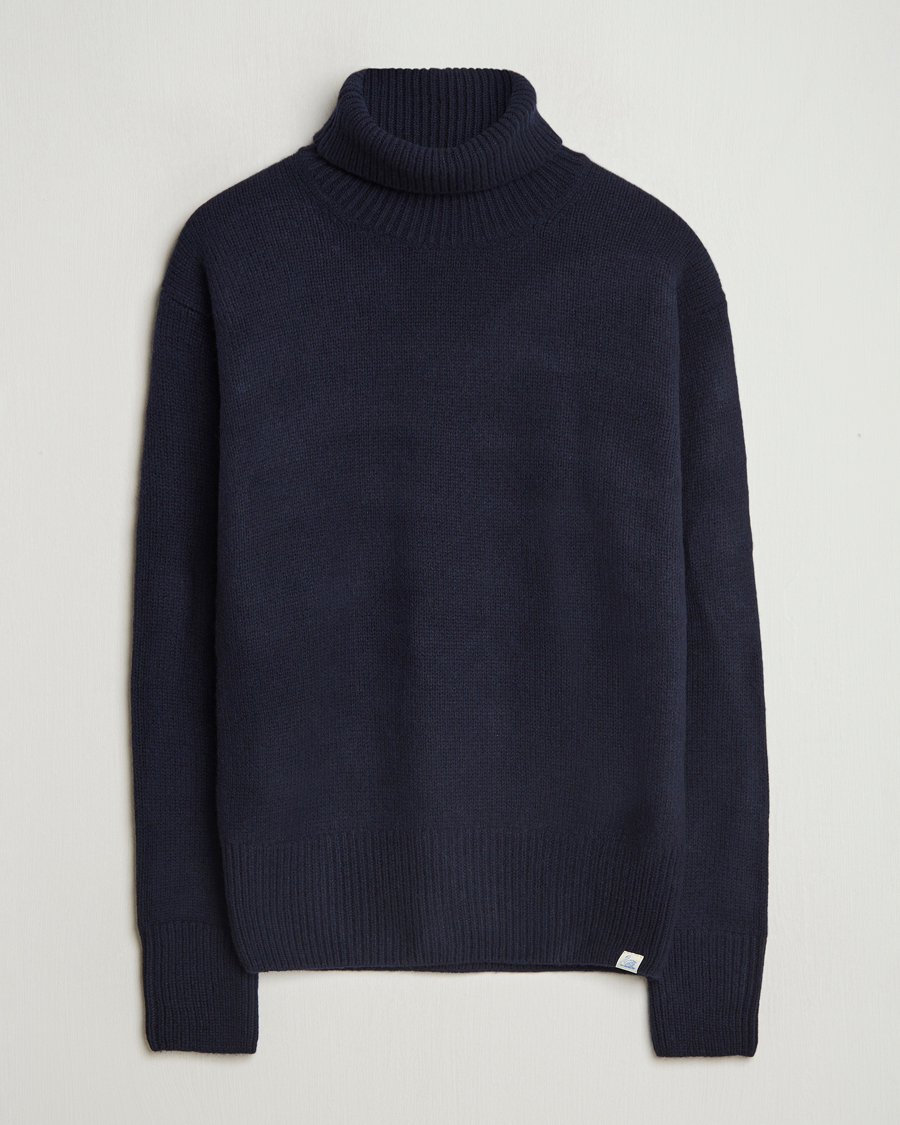 Heren | Truien | Merz b. Schwanen | Merino/Cashmere Rollneck Dark Navy