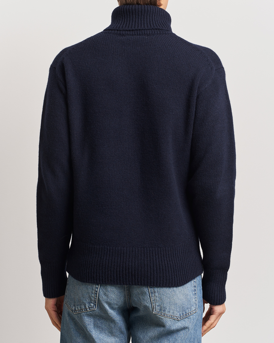 Heren | Truien | Merz b. Schwanen | Merino/Cashmere Rollneck Dark Navy