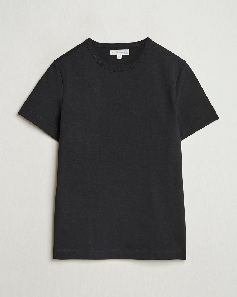 Heren | T-shirts | Merz b. Schwanen | Classic Fit Loopwheeled T-Shirt Black