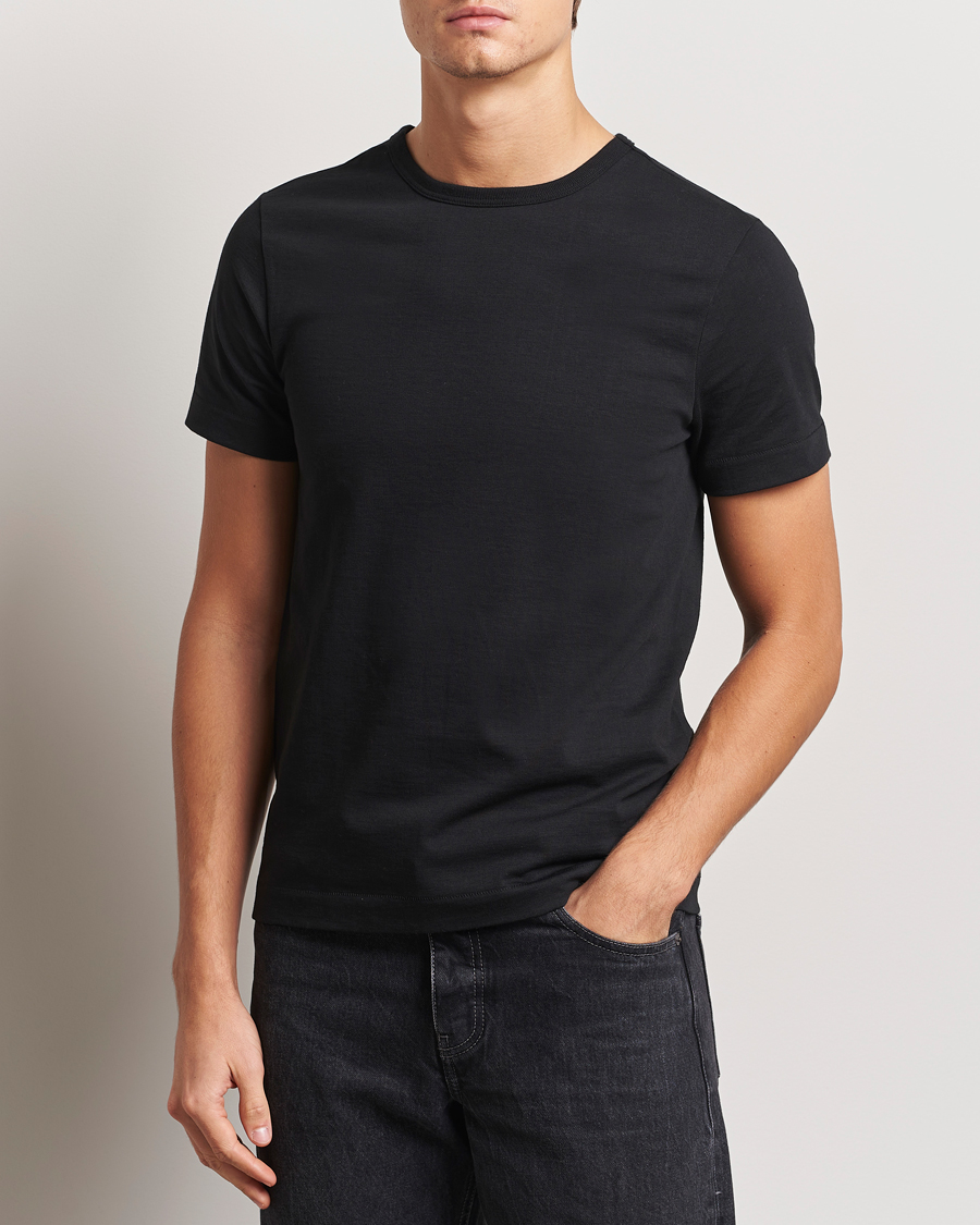 Heren | T-shirts | Merz b. Schwanen | Classic Fit Loopwheeled T-Shirt Black