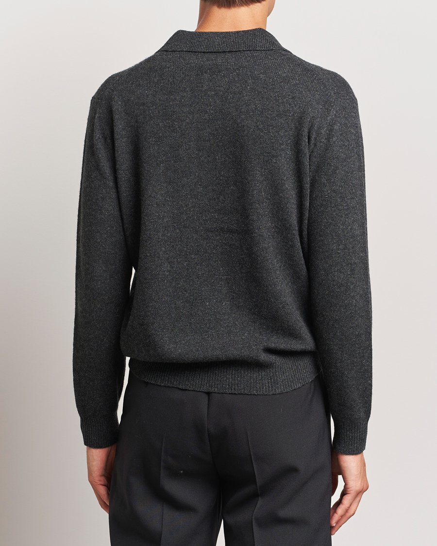 Heren | Truien | BEAMS PLUS | Long Sleeve Knitted Polo Charcoal