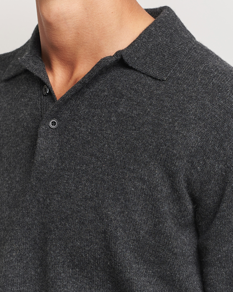 Heren | Truien | BEAMS PLUS | Long Sleeve Knitted Polo Charcoal