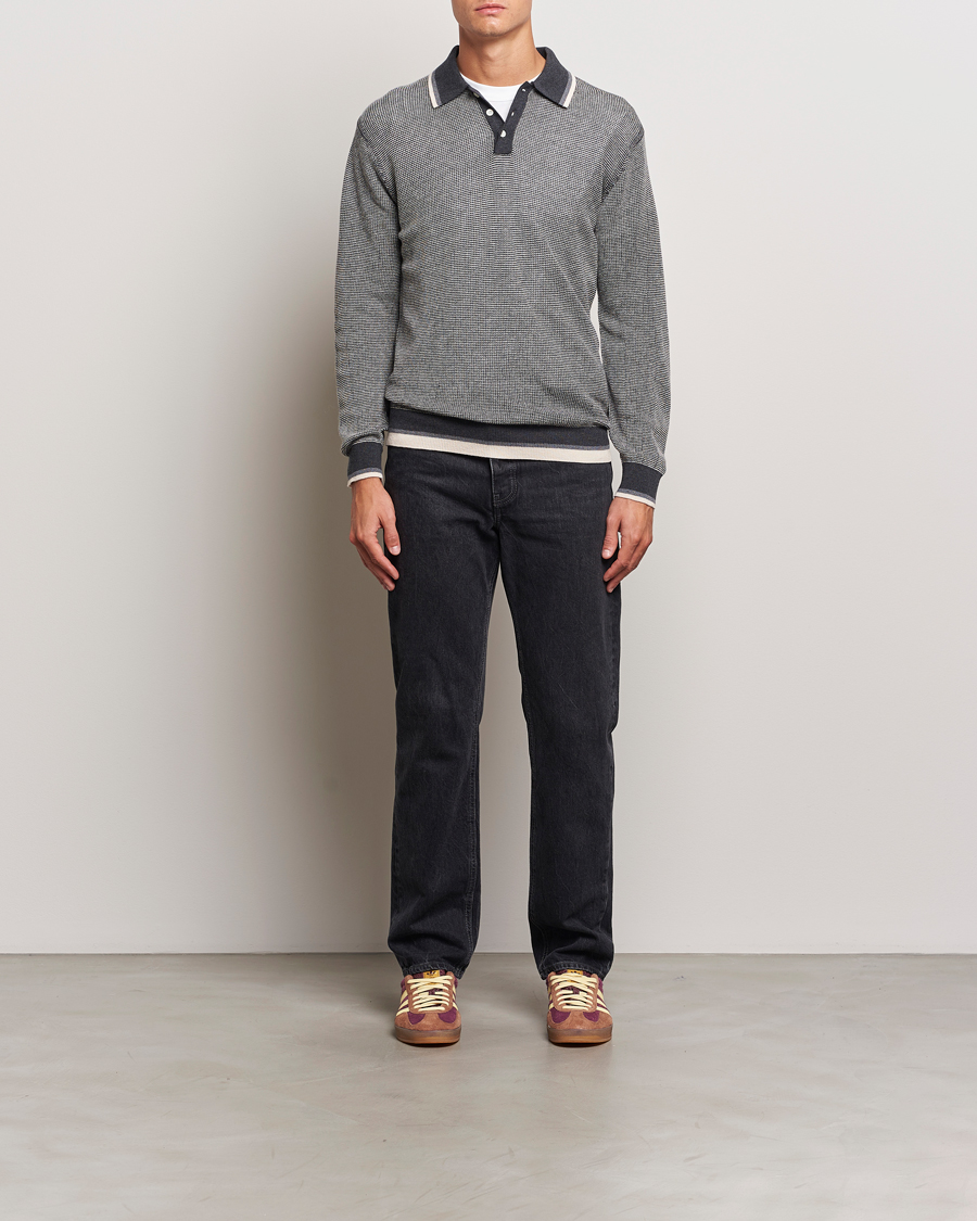 Heren | Truien | BEAMS PLUS | Collar Line Knitted Polo Charcoal
