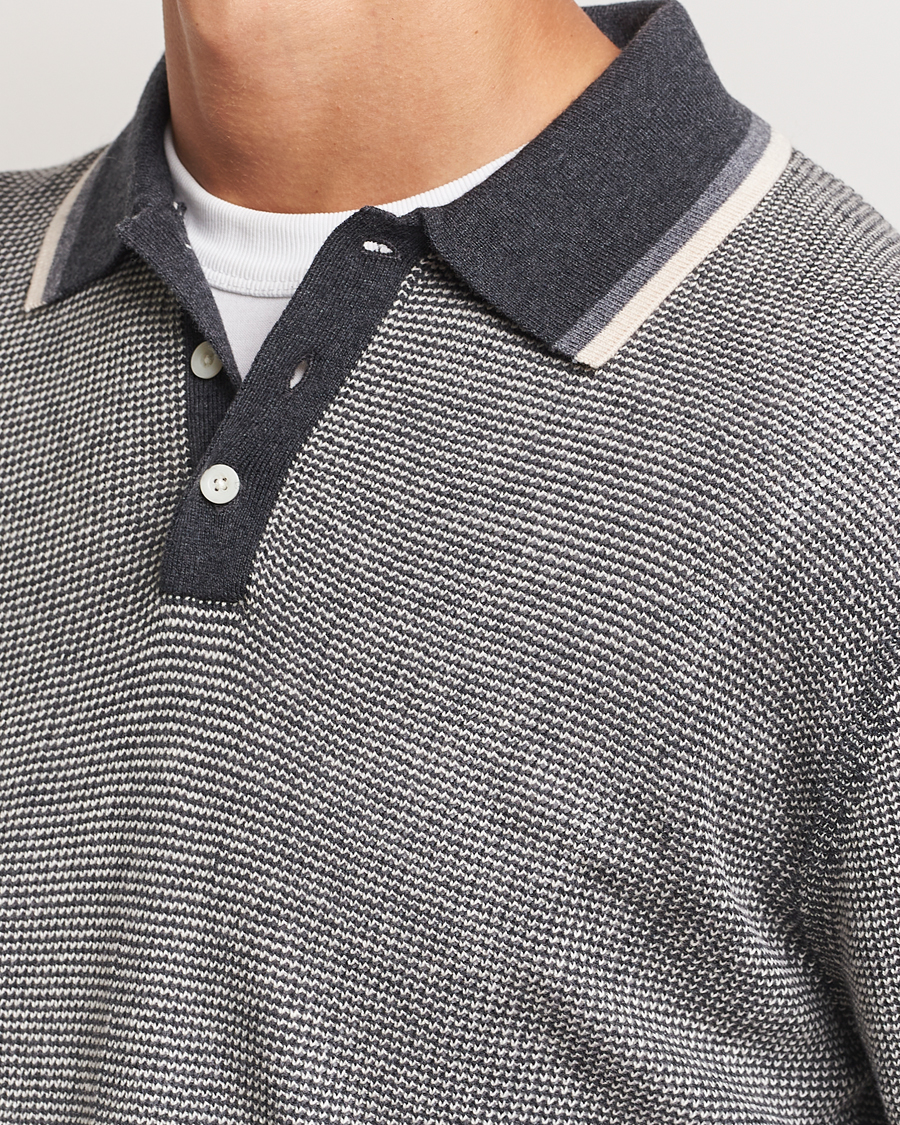 Heren | Truien | BEAMS PLUS | Collar Line Knitted Polo Charcoal