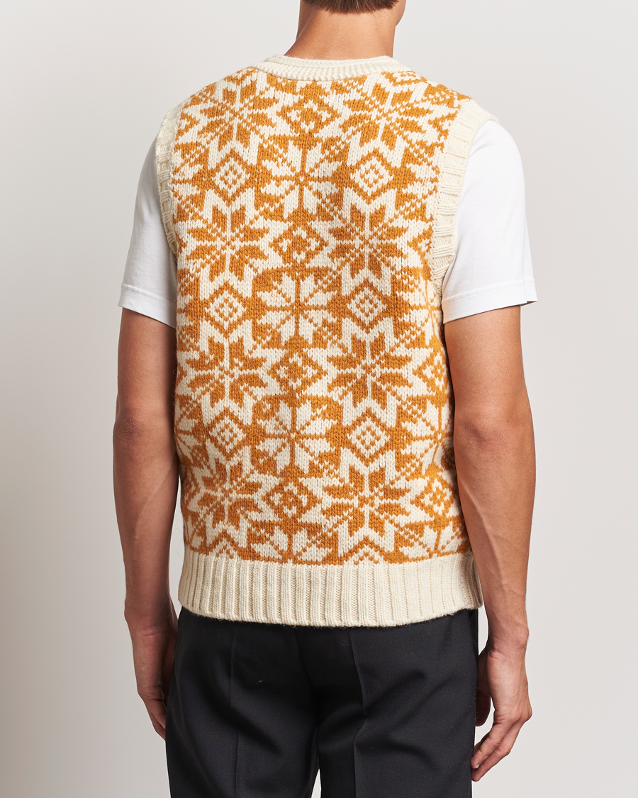 Heren | Truien | BEAMS PLUS | Snow Pattern Knit Vest Gold