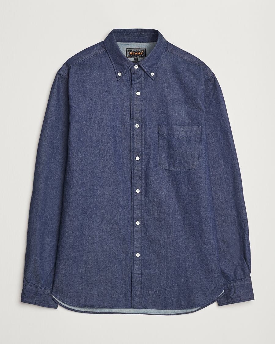 Heren | Overhemden | BEAMS PLUS | Denim Button Down Shirt Dark Indigo