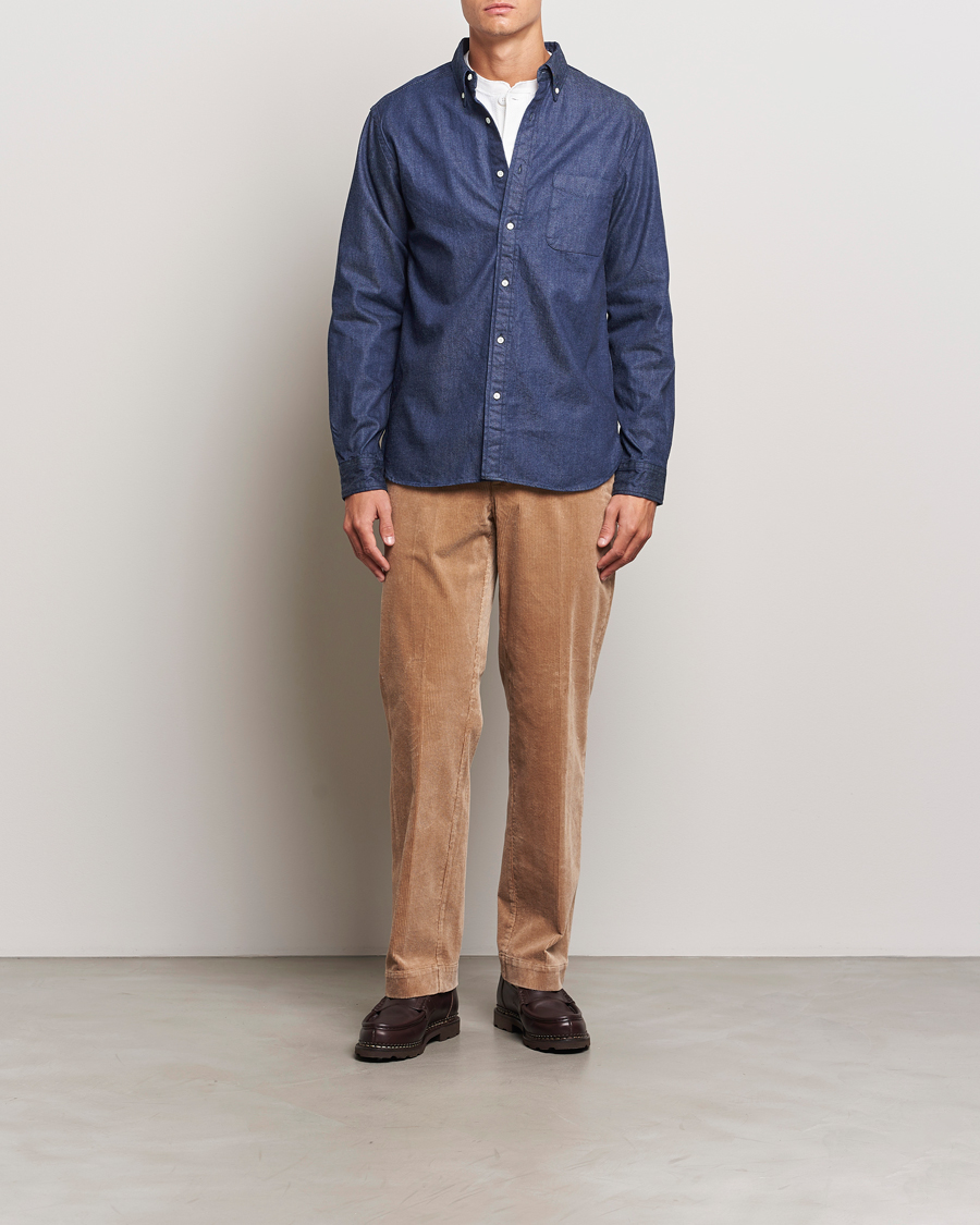 Heren | Overhemden | BEAMS PLUS | Denim Button Down Shirt Dark Indigo