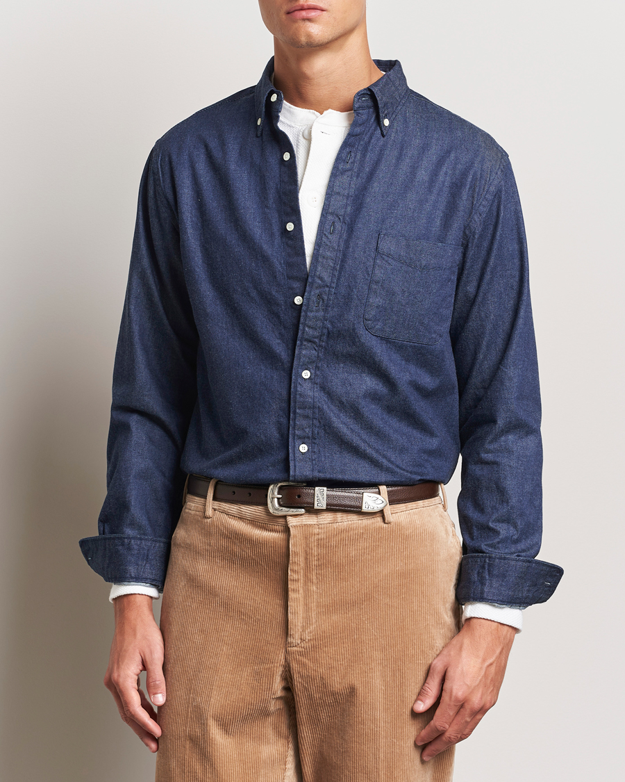 Heren | Overhemden | BEAMS PLUS | Denim Button Down Shirt Dark Indigo
