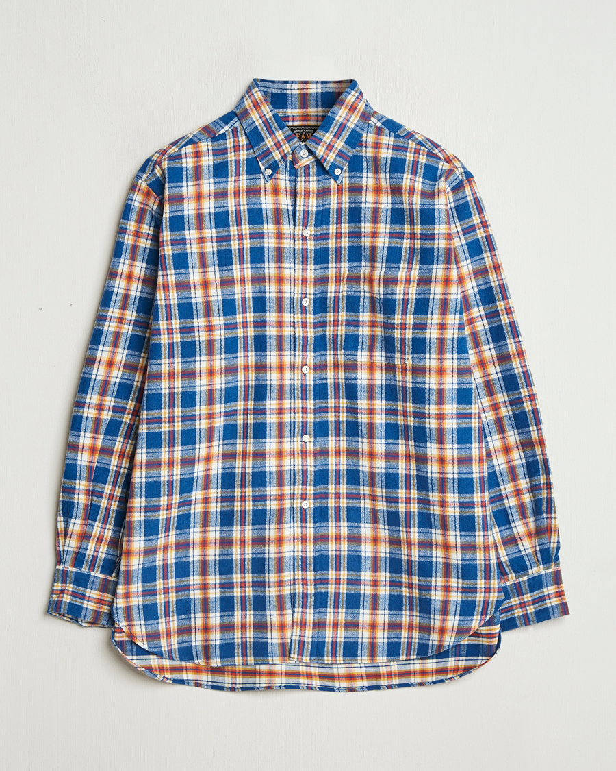 Heren | Overhemden | BEAMS PLUS | Brushed Flannel Button Down Shirt Blue